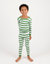 Green & White Striped Cotton Pajamas - Green-White