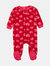 Kids Footed Fleece Hearts Pajamas - Hearts-Pink