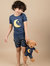 Matching Girl and Doll Short Moon & Stars Pajamas - Moon-Star-Navy
