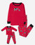 Matching Girl & Doll Cotton Pajamas - Cow - Red