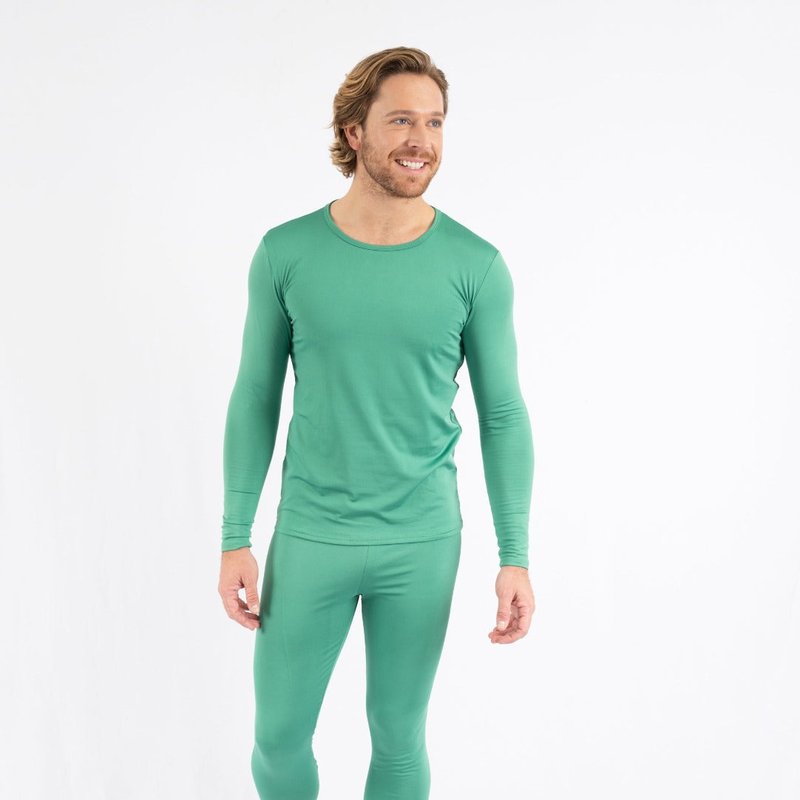 Leveret Solid Thermal Pajamas 2-piece Set In Green