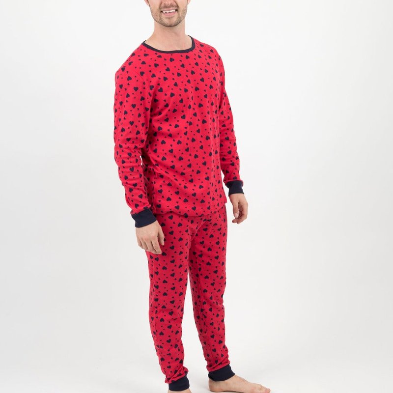 Leveret Mens Two Piece Christmas Pajamas In Red