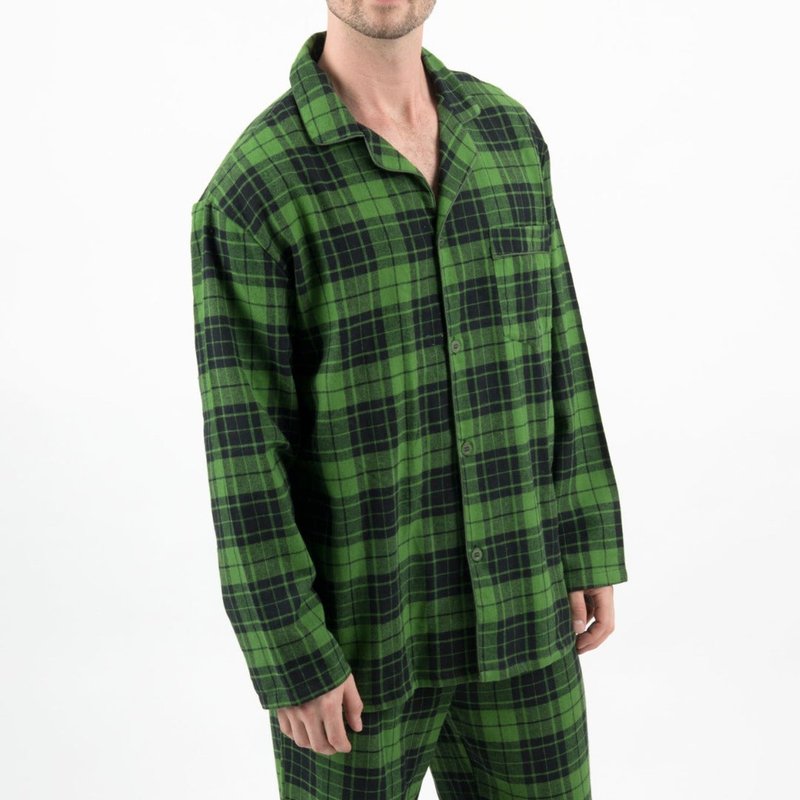 Leveret Mens Flannel Plaid & Print Pajamas In Black