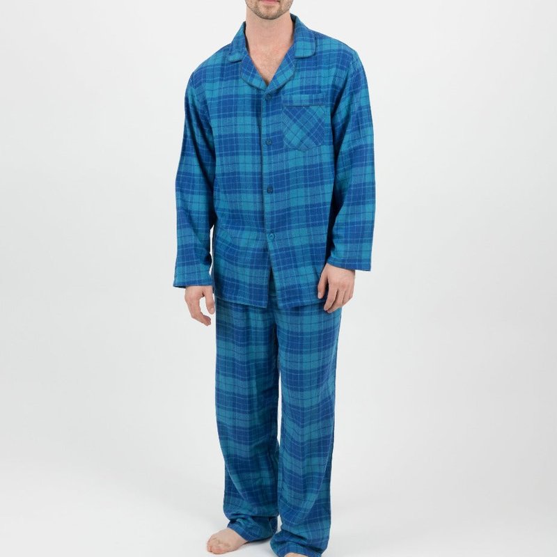 Shop Leveret Mens Flannel Plaid & Print Pajamas In Blue