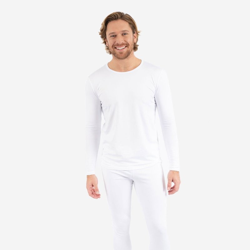 Shop Leveret Mens Neutral Solid Color Thermal Pajamas In White