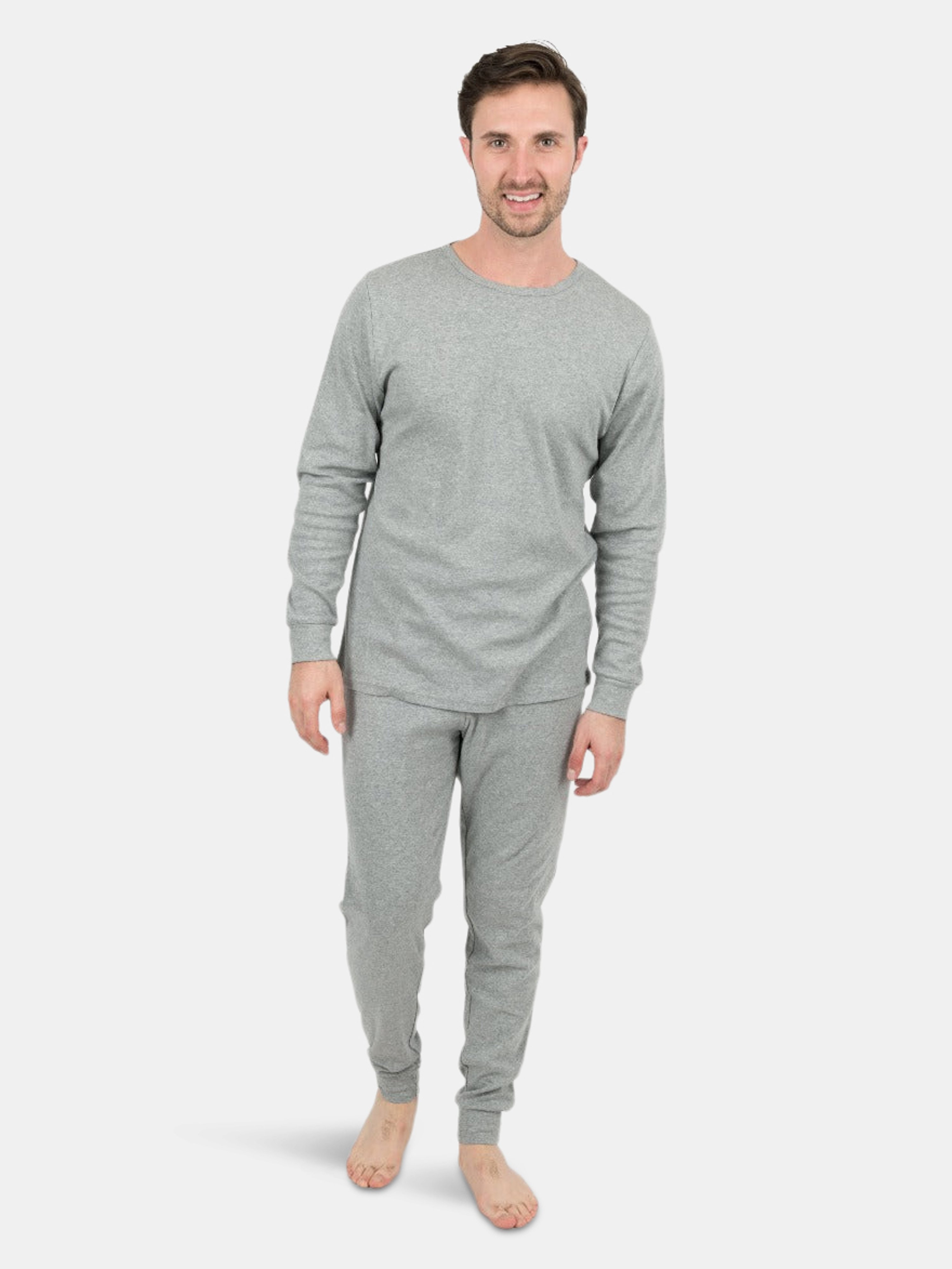 Leveret Mens Solid Color Pajamas In Grey