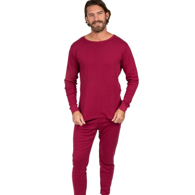 Shop Leveret Mens Solid Maroon Pajamas In Red