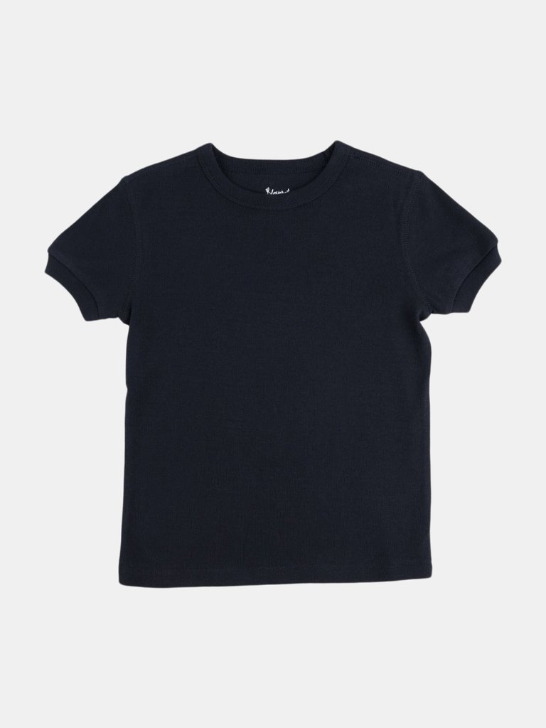 Short Sleeve Cotton T-Shirt Neutrals - Navy