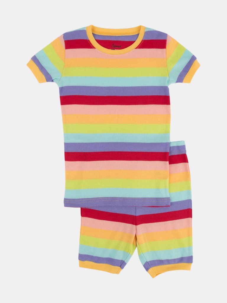 Short Sleeve Rainbow Cotton Pajamas