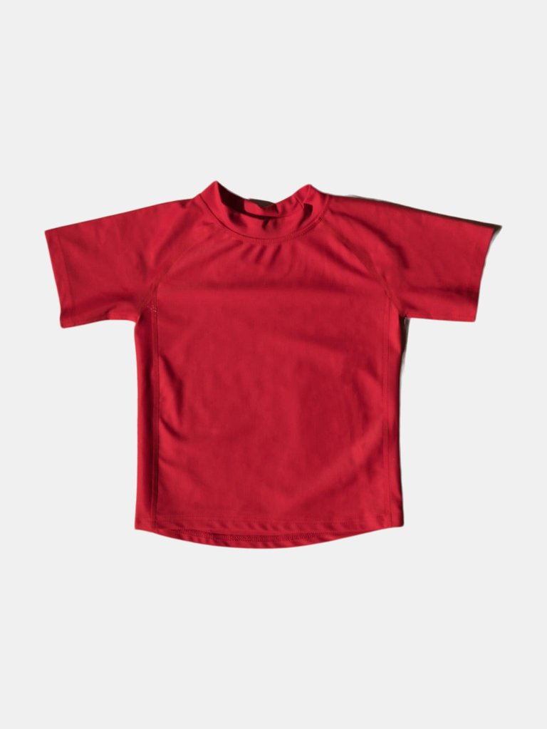 Short Sleeve Rash Guard UPF +50 - Red