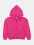 Solid Classic Color Zip Hoodies - Hot-Pink