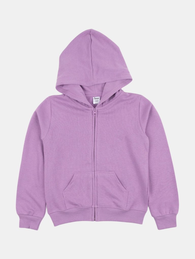 Solid Classic Color Zip Hoodies - Purple