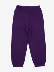 Solid Color Boho Sweatpants - Dark-Purple
