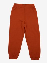 Solid Color Boho Sweatpants - Rust-Orange