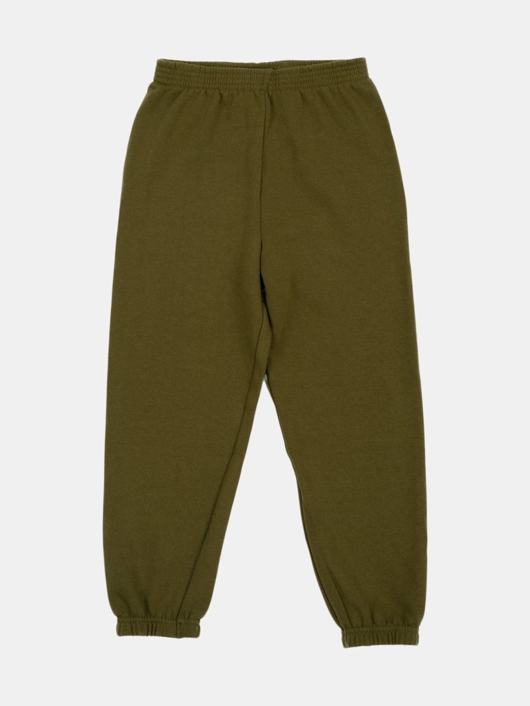 Solid Color Boho Sweatpants - Olive-Green
