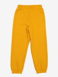 Solid Color Boho Sweatpants - Mustard-Yellow