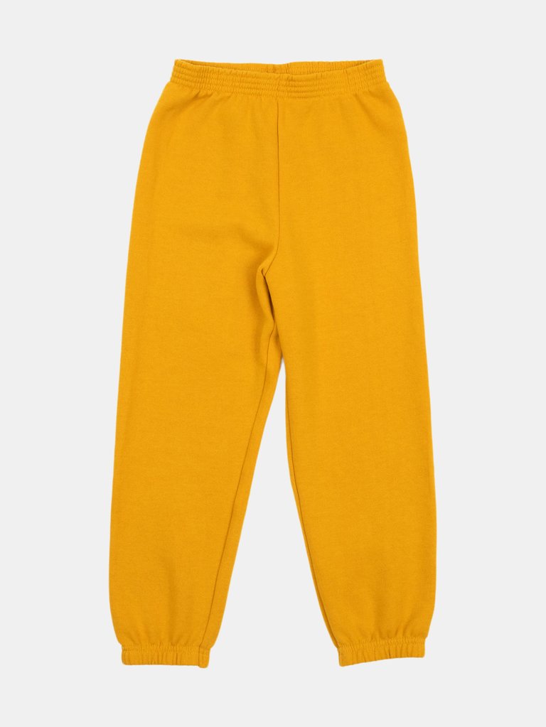 Solid Color Boho Sweatpants - Mustard-Yellow