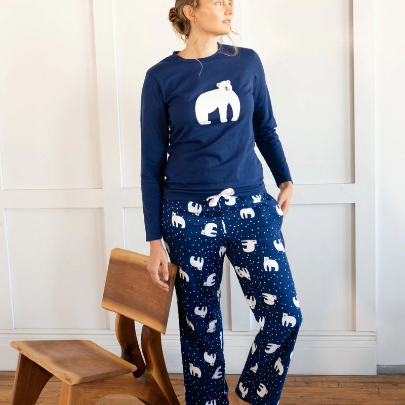 Leveret Womens Animal Print Flannel Set In Blue