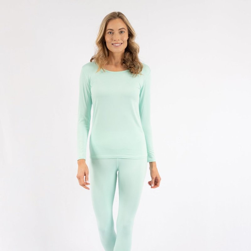 Shop Leveret Womens Classic Solid Color Thermal Pajamas In Blue