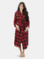 Womens Flannel Robe - red-black