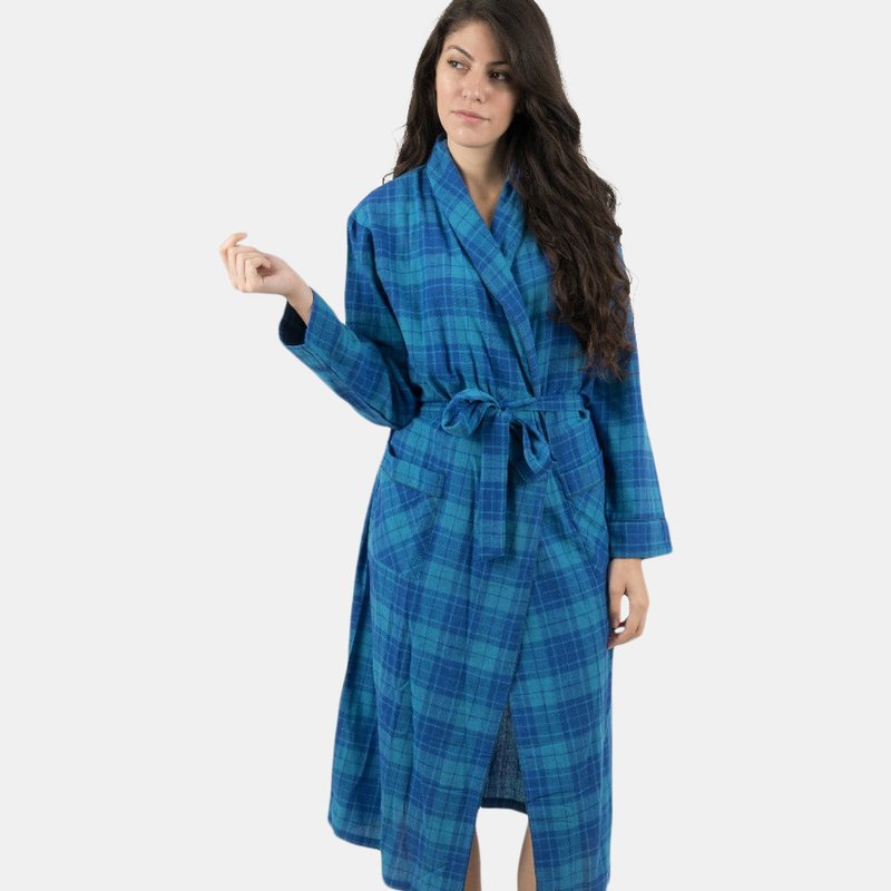 Leveret Womens Flannel Robe In Blue
