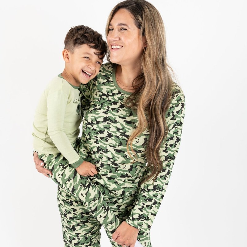 Leveret Womens Loose Fit Camouflage Print Pajamas In Green