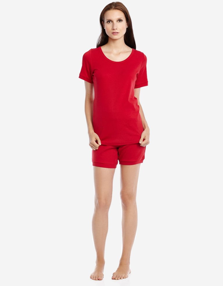Womens Short Pajamas - Red