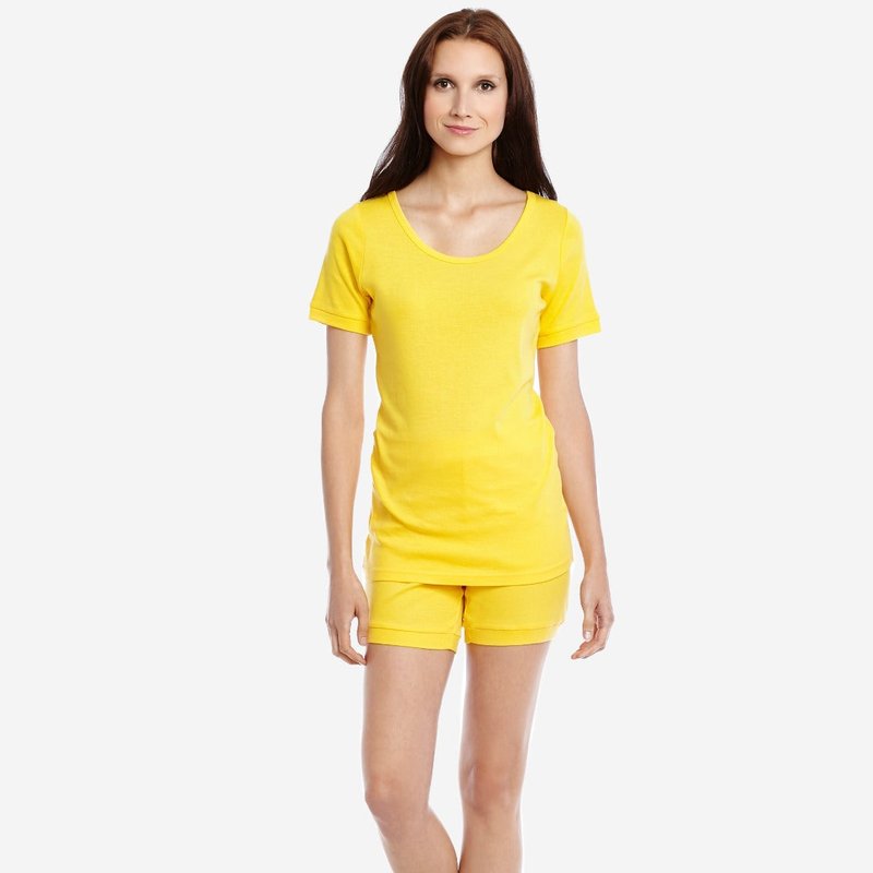 Leveret Womens Short Pajamas In Yellow