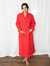 Womens Solid Color Flannel Robe - Red