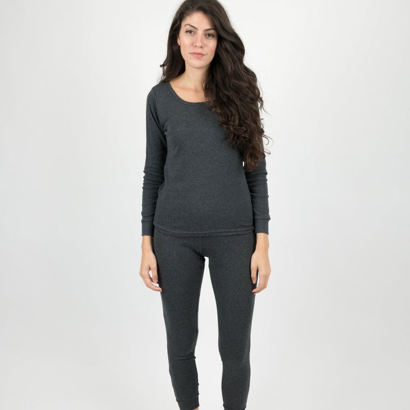 Shop Leveret Women's Solid Dark Grey Pajamas