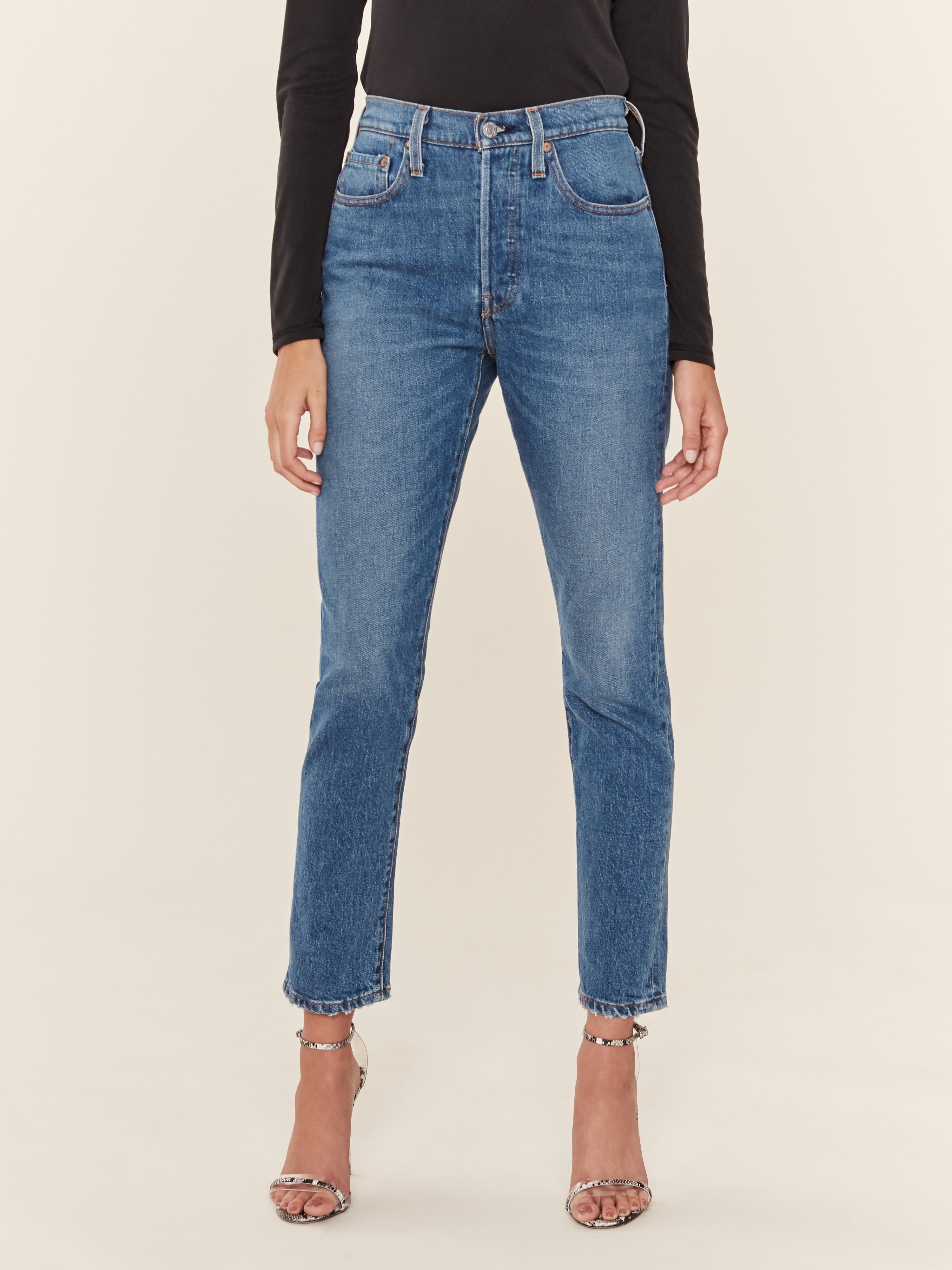 Levi's 501 Waist Nibbled Hem Skinny Jeans In These Dreams | ModeSens