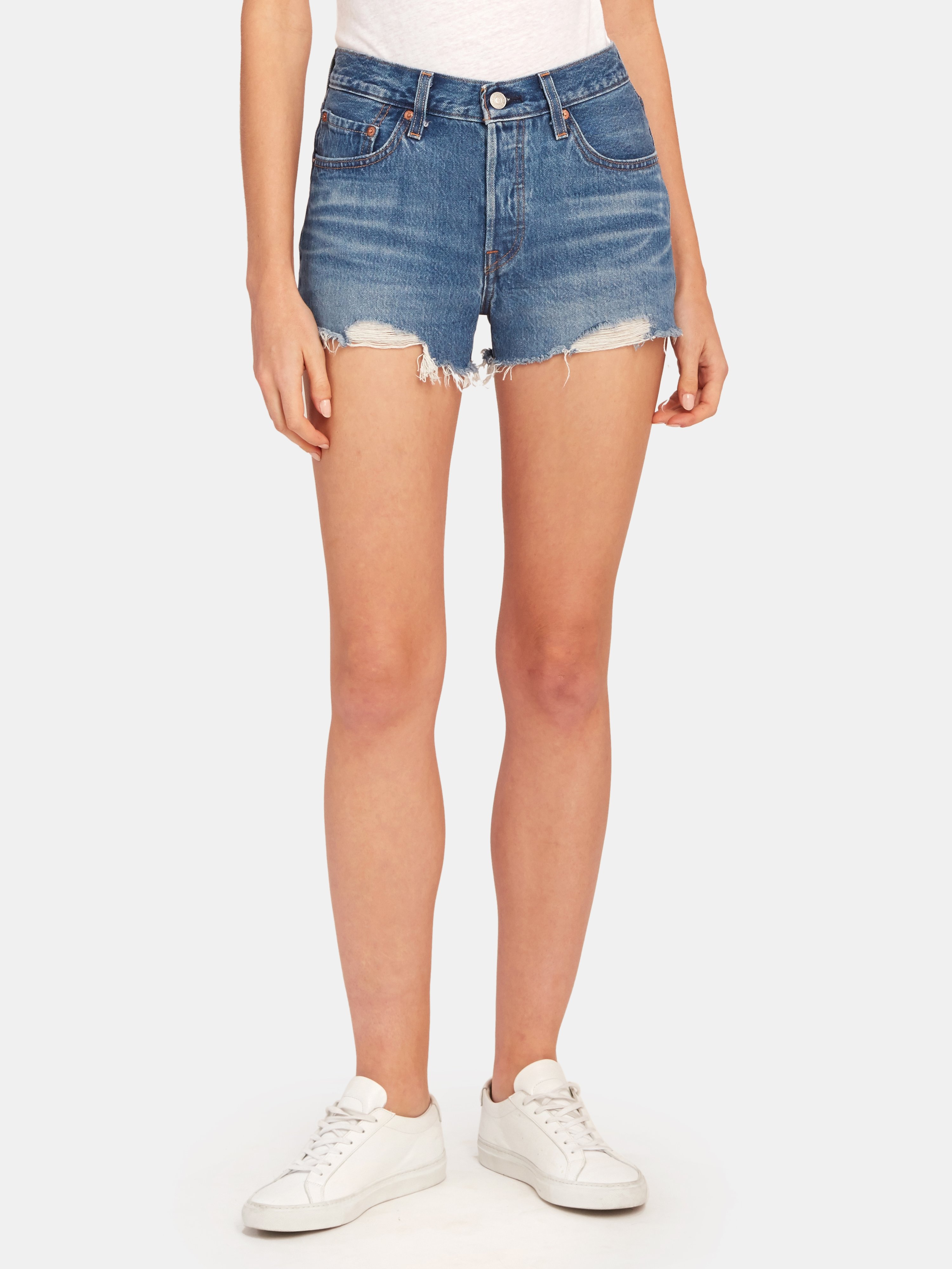 Levi's 501 High Rise Relaxed Shorts In Indigo Avenue