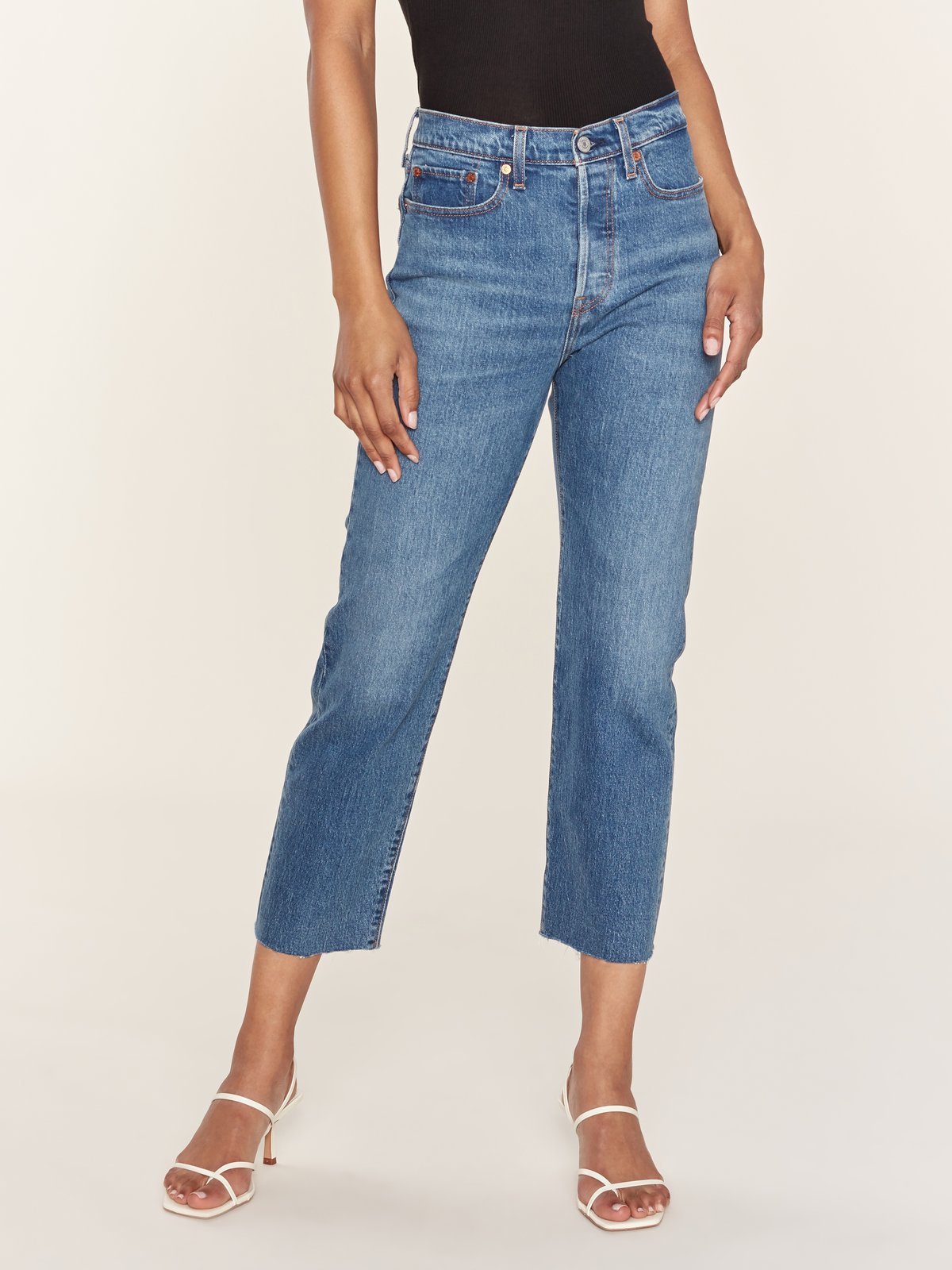 levis straight leg high waisted jeans tops