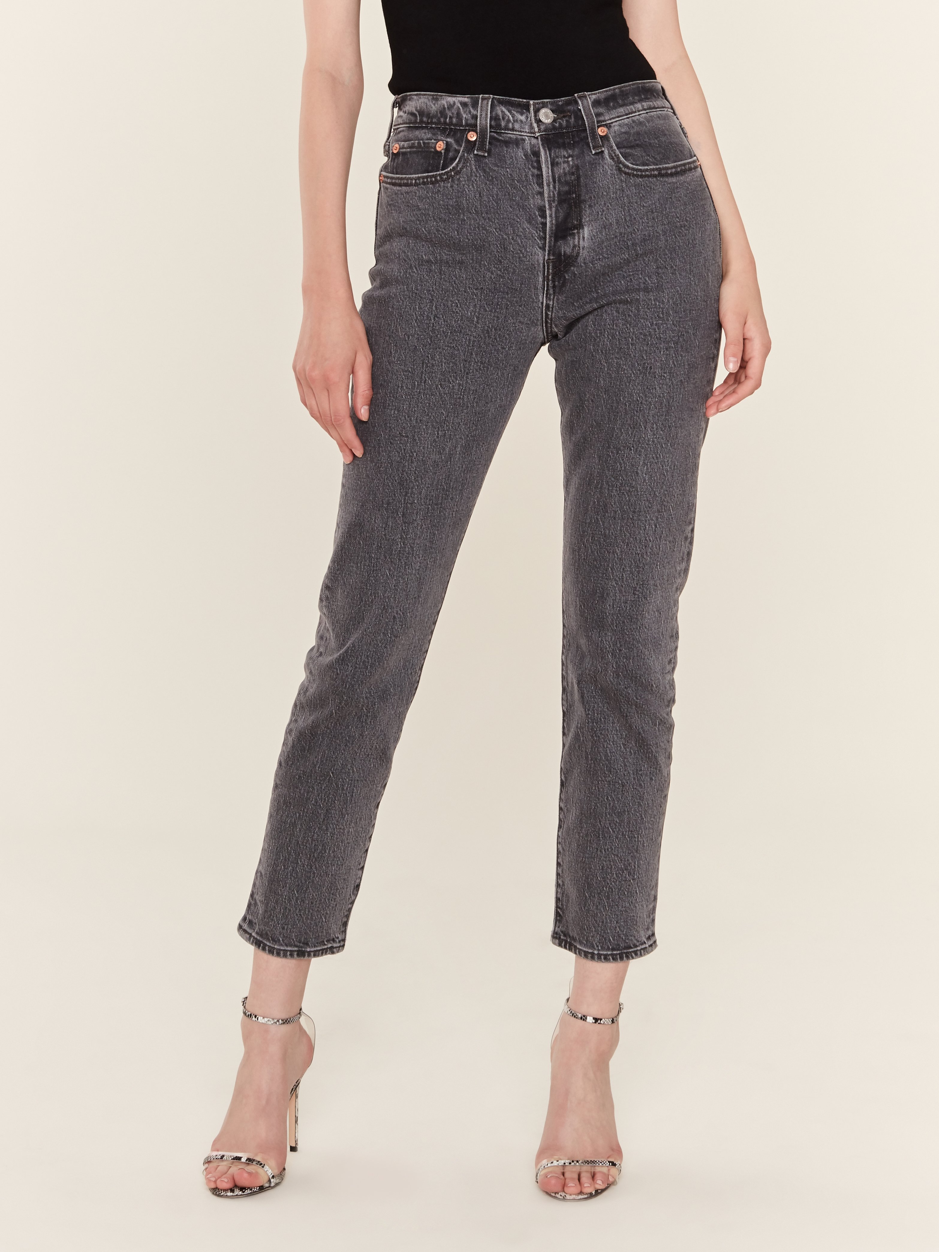 levi's grey wedgie straight jeans