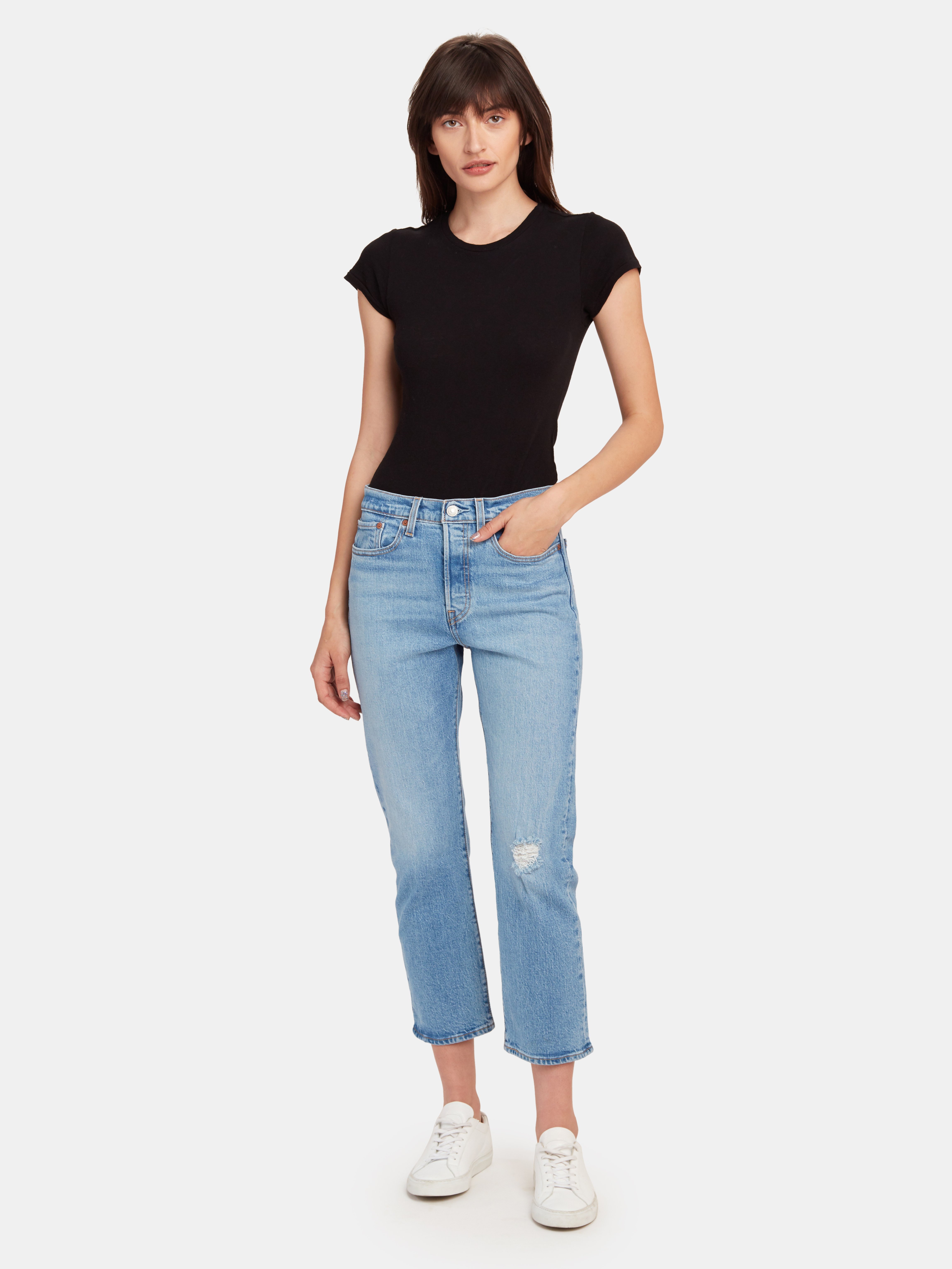 wedgie high waist crop straight leg jeans