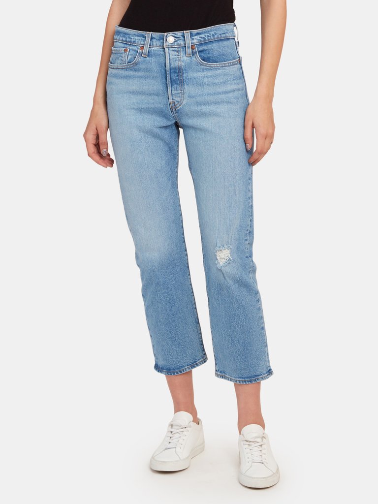 Wedgie High Rise Cropped Straight Fit Jeans - Tango Blue