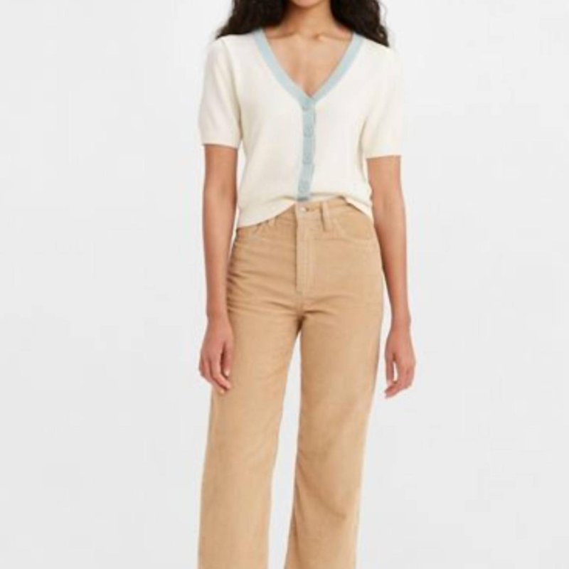 Shop Levi's Corduroy Ribcage Straight Ankle Pants In Brown