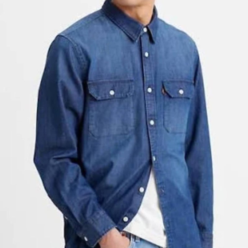 Shop Levi's The Jackson Worker Overshirt In Blue