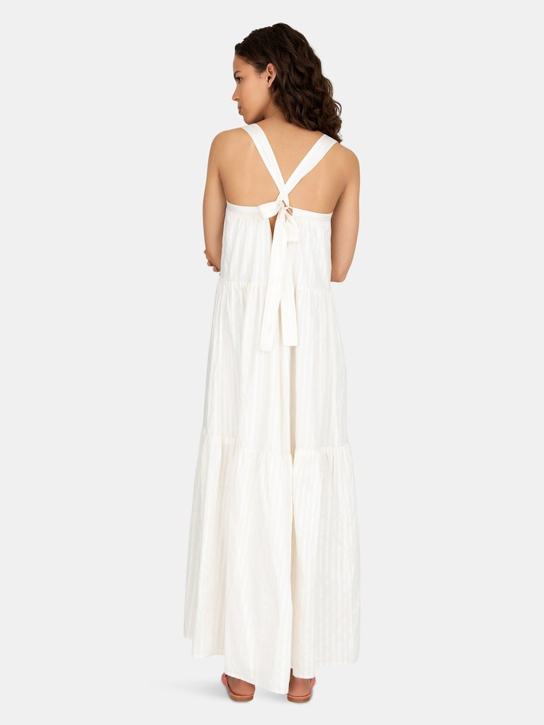 First Light Dress - Natural/White Stripe