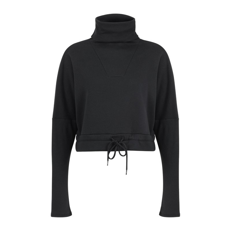 Lezat Britney Organic Cotton Roll-neck Sweatshirt In Black