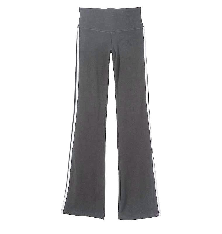 Lezat Ella Organic Cotton High-rise Flare Stripe Leggings In Grey