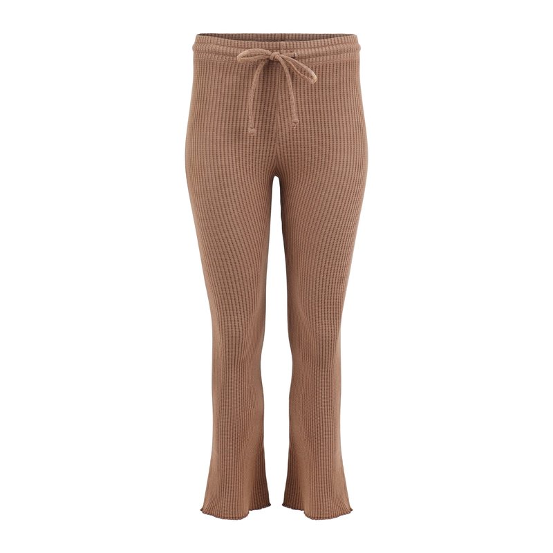 Lezat Fiona Organic Cotton Waffle Thermal Pant In Brown