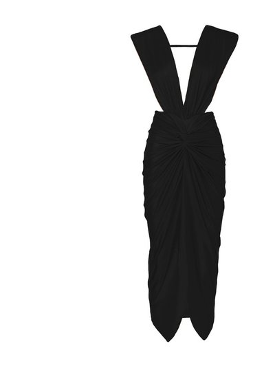 Lezat Goddess Ruched Twist Dress - Noir product