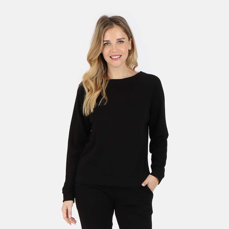 Lezat Melody Everyday Natural Pullover Sweatshirt In Black