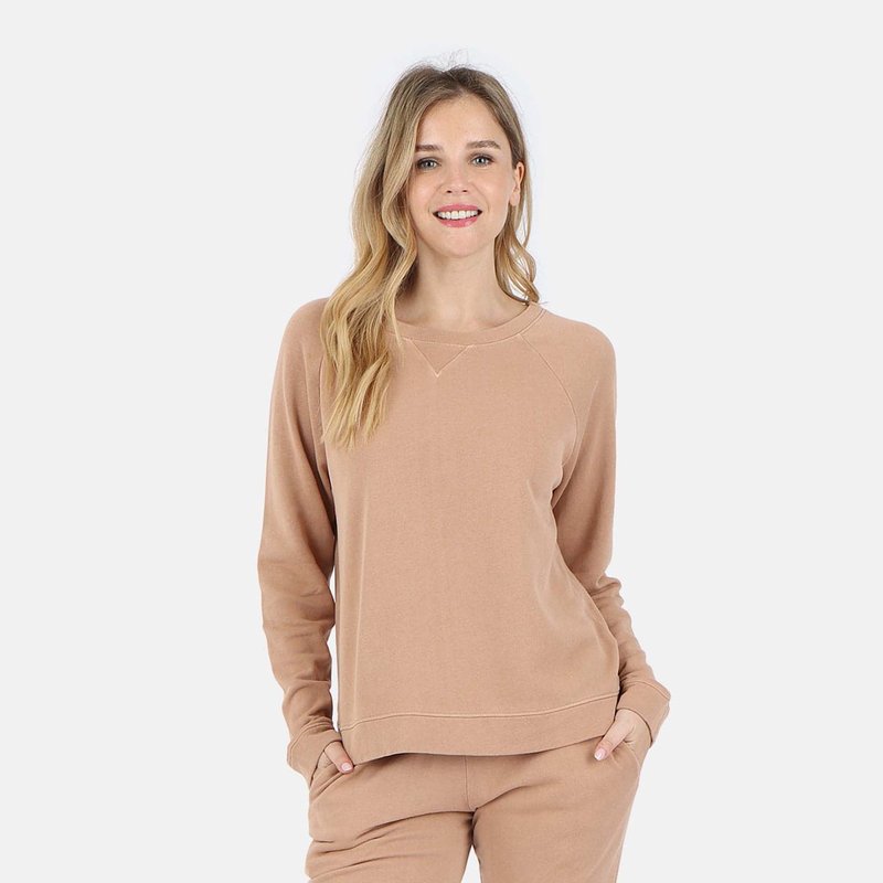 Lezat Melody Everyday Natural Pullover Sweatshirt In Brown