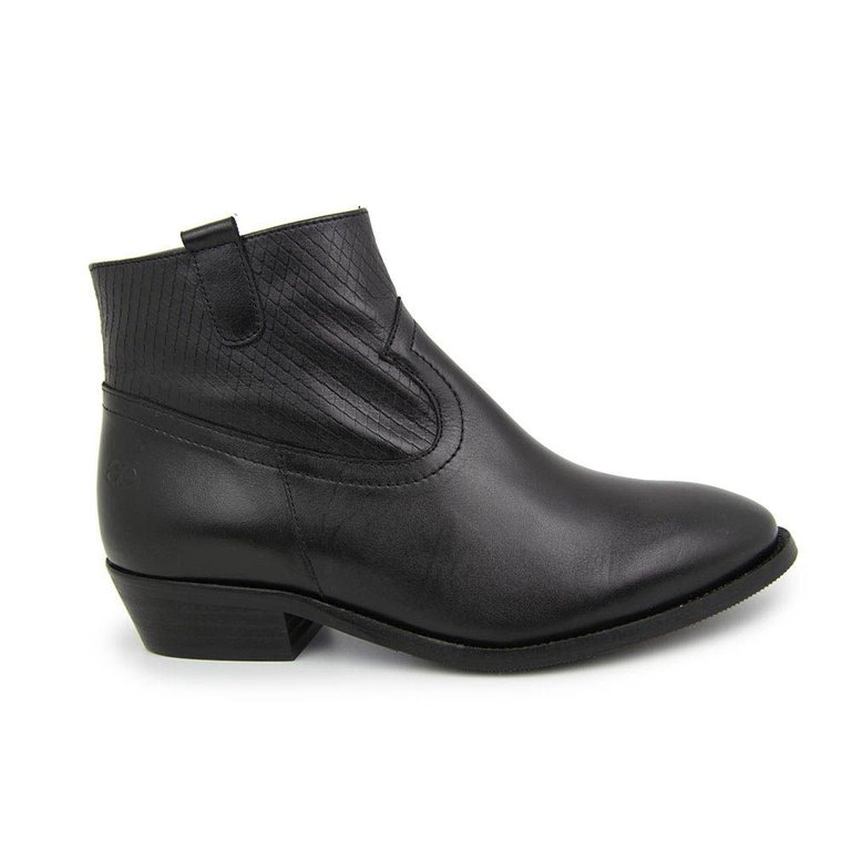 Laquita cowboy boot in leather - Split black
