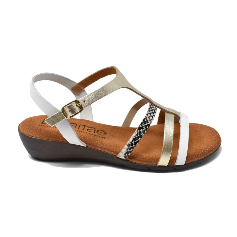 Sigourney wedge sandal in leather - Multicolour