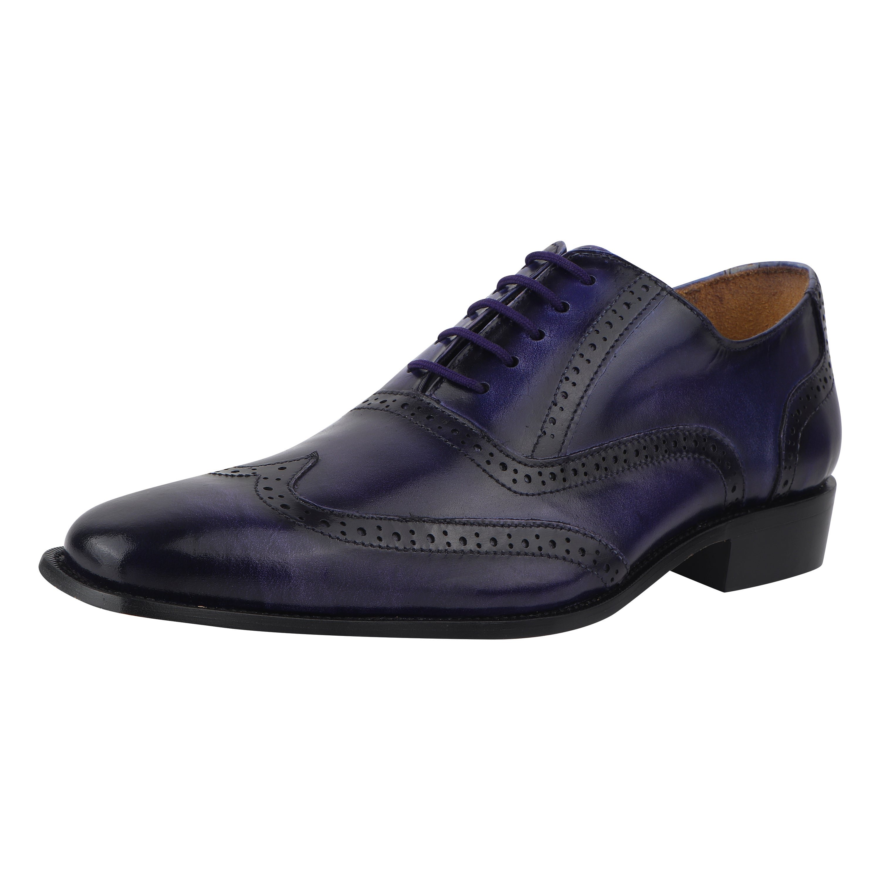 Libertyzeno Aaron Leather Oxford Style Dress Shoes In Blue