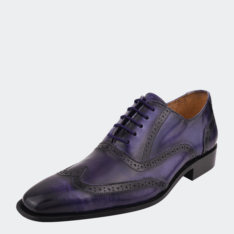 Libertyzeno Aaron Leather Oxford Style Dress Shoes In Purple