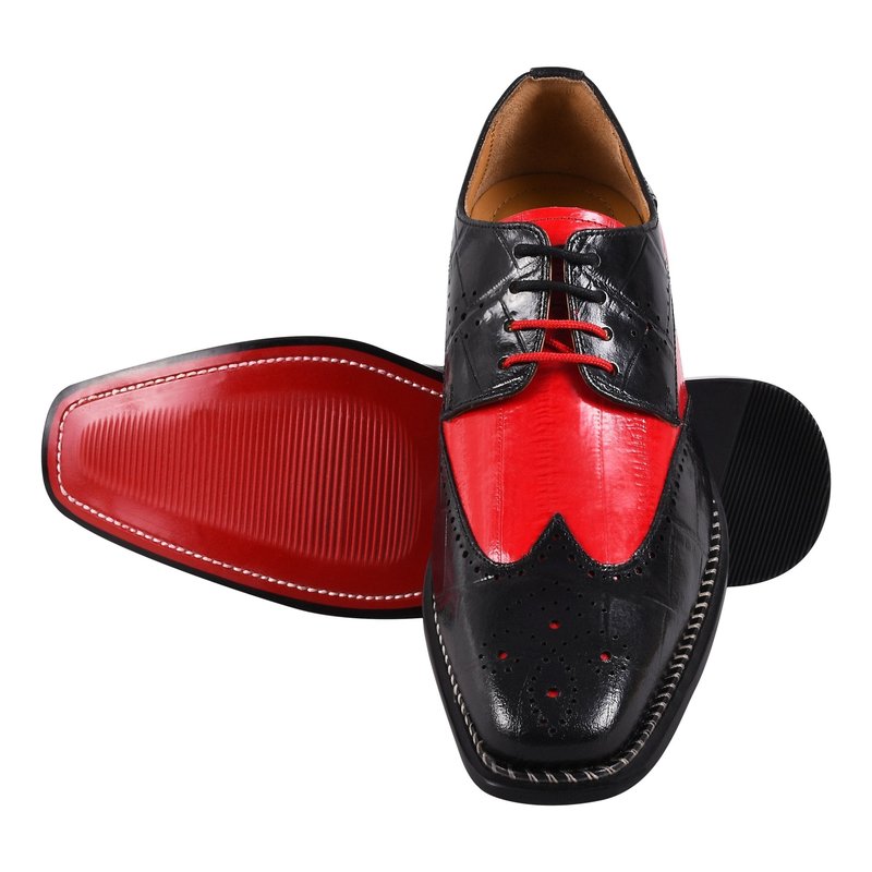 Libertyzeno Boyka Leather Red Bottom Oxford Style Dress Shoes In Black